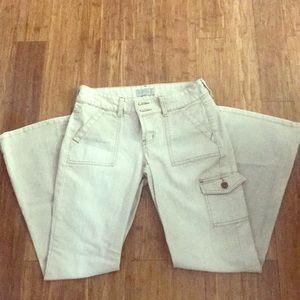 Iei khaki wide leg low ride pants